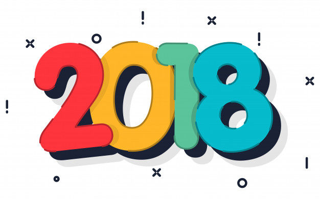626x391 Colorful Text 2018 For New Year Celebration Vector Premium Download