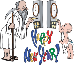 300x264 Father Time New Year Clip Art Merry Christmas And Happy New Year
