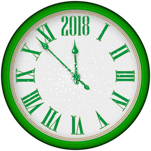 600x600 2018 New Year Green Clock Tree Png Clip Artu200b Gallery