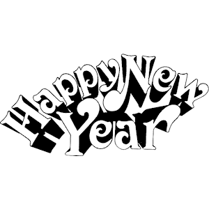 300x300 New Year 2016 Black And White Clipart