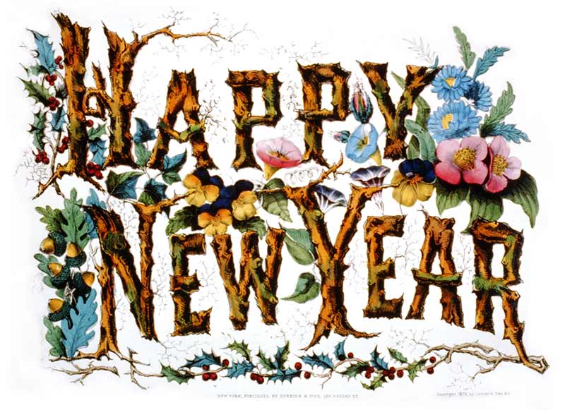 800x581 Vintage Happy New Year Clipart