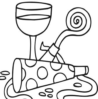 339x342 Happy New Year 2018 Coloring Page