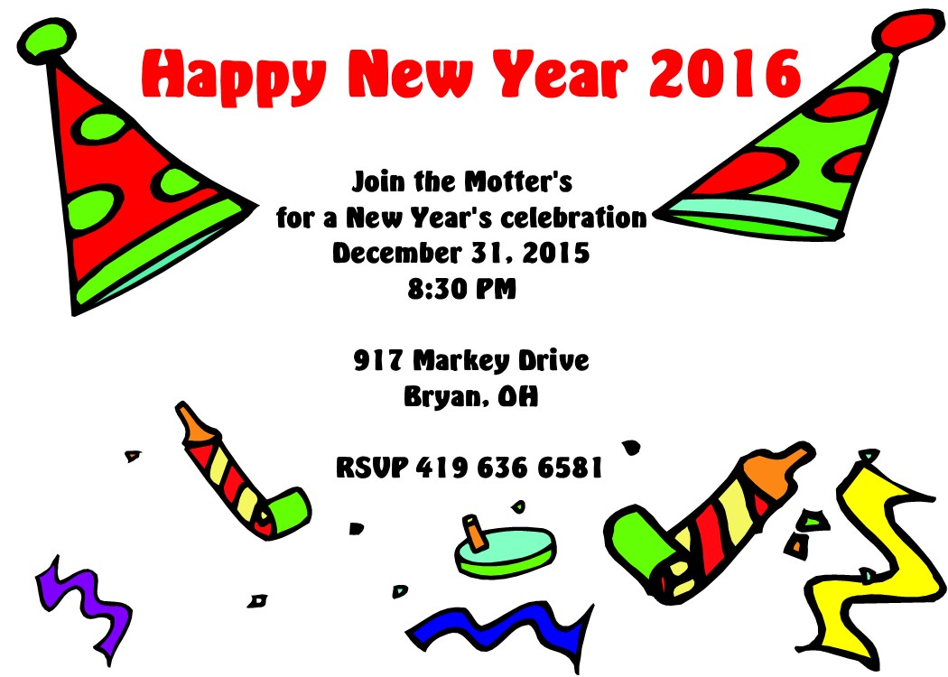 1050x750 New Year's Eve Party Invitations 2018