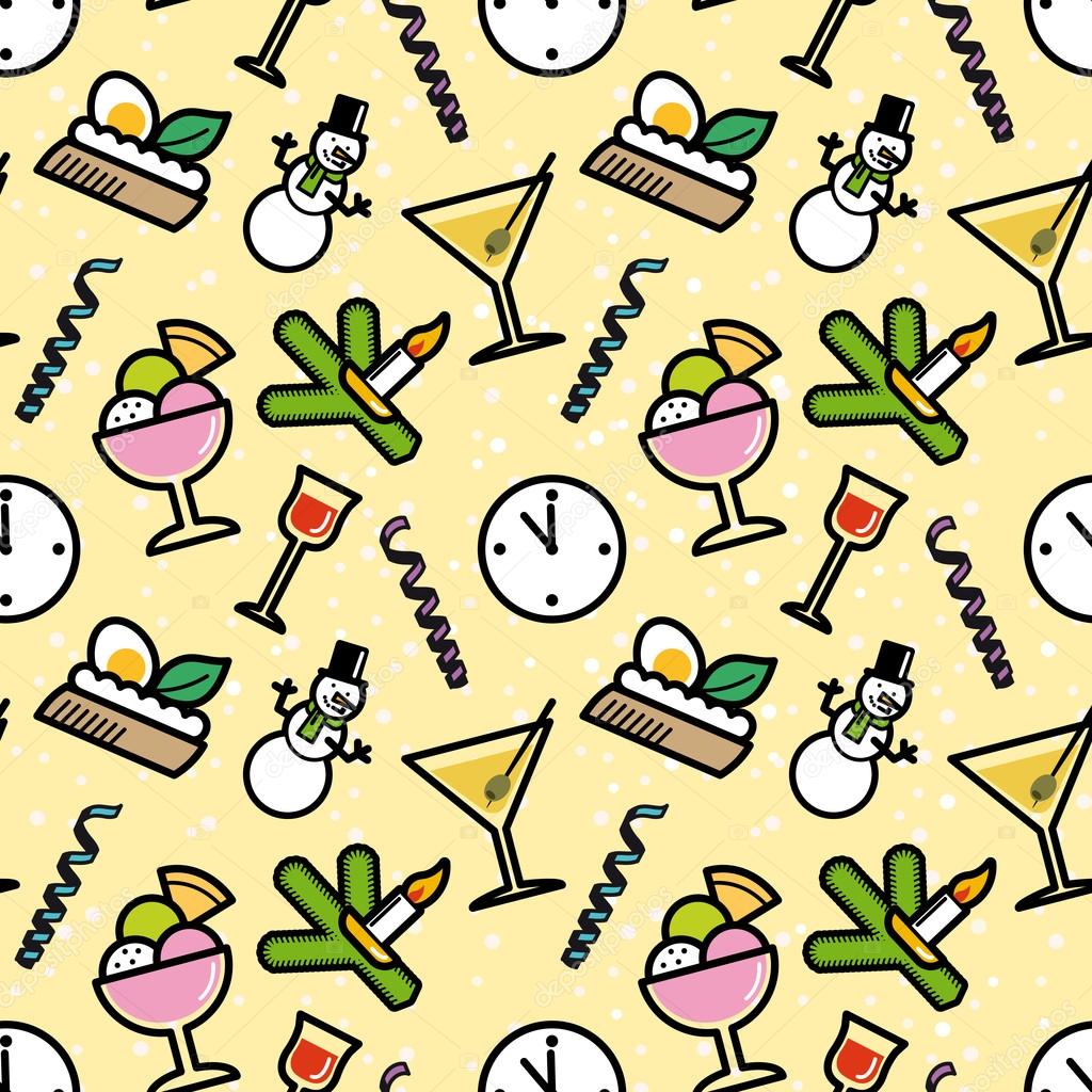 1024x1024 New Year's Eve Pattern Stock Vector Artefy