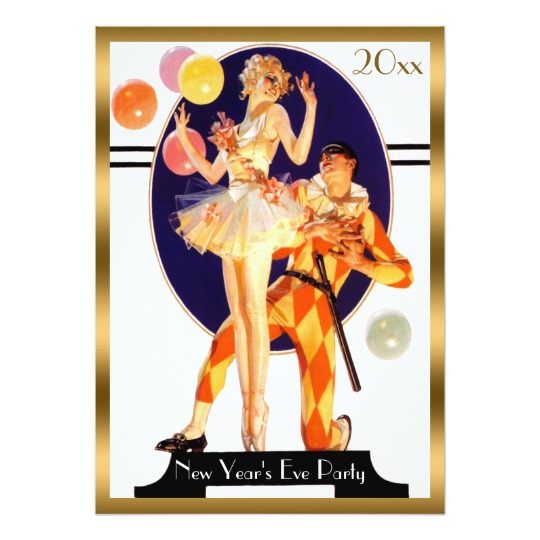 540x540 Vintage Art Deco New Year's Eve Party Card