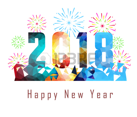 450x386 Happy New Year 2018 With Fireworks Background Royalty Free