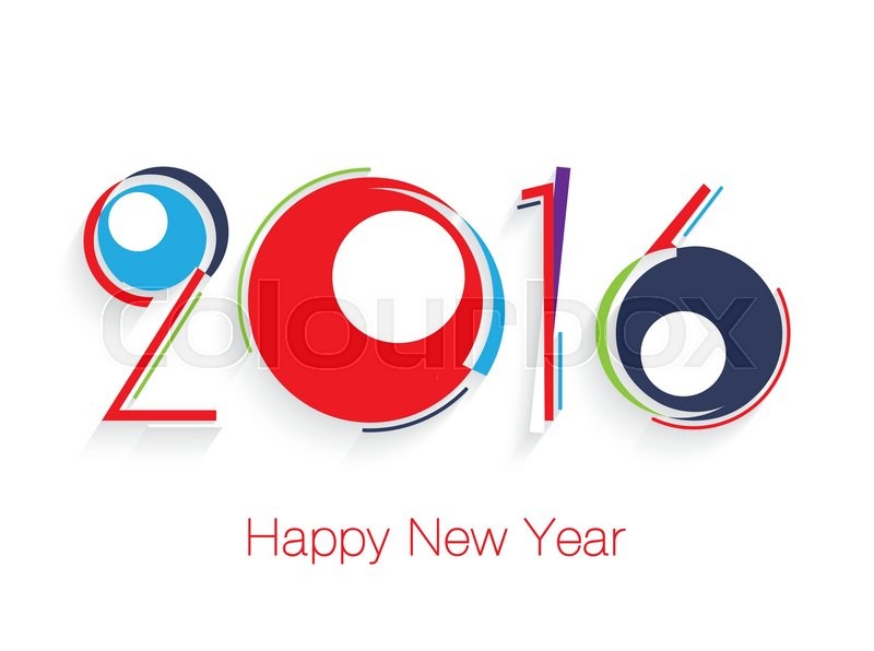 800x596 Happy New Year 2016 Creative Design Greeting Card Stock Vector