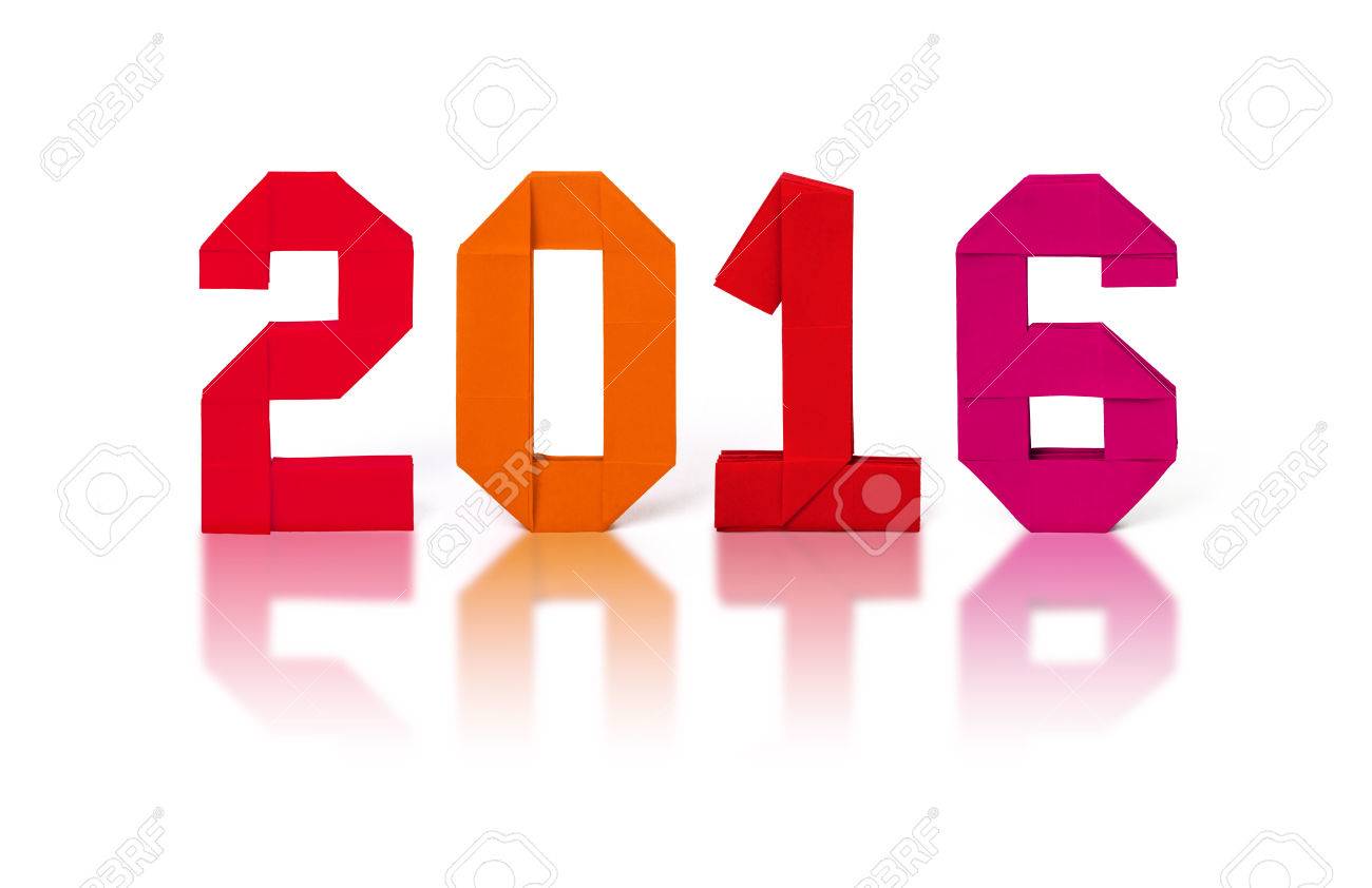1300x842 New Year 2016 Paper Origami Numbers On A Confetti Exploding White