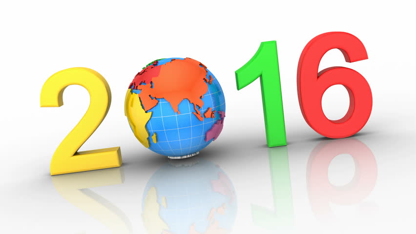 852x480 Video Animation Of The New Year 2016 With Fireworks Stock Footage