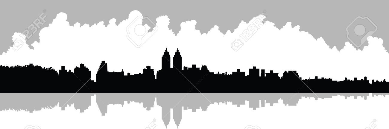 1300x433 Skyline Silhouette Of Upper West Side In New York City, Usa