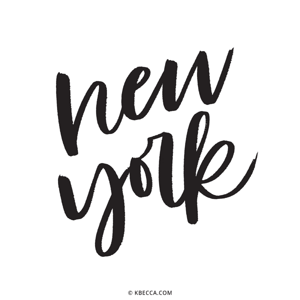 600x600 Hand Lettered New York Vector Clip Art