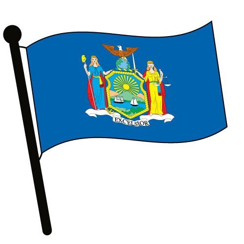 500x500 New York Waving Flag Clip Art