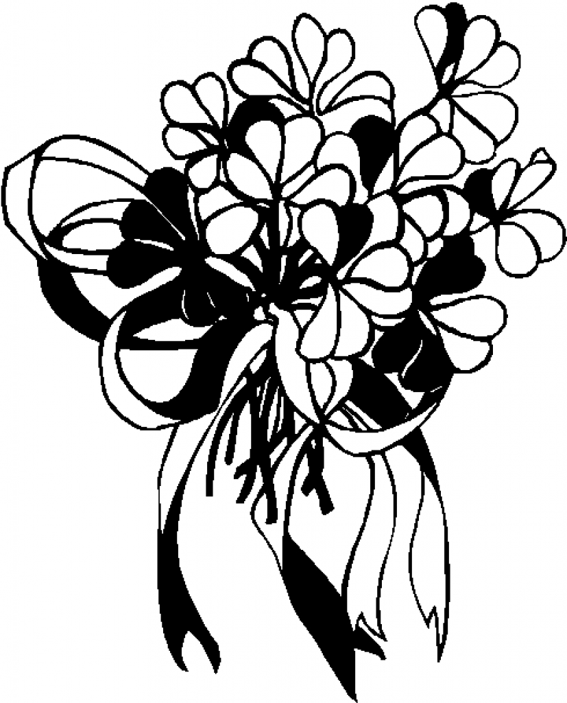 827x1024 Flower Bouquet Clipart Black And White Clipart Panda Free