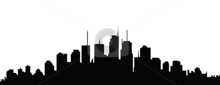 450x175 Cityscape City Skyline Black And White Clip Art Clipart Image