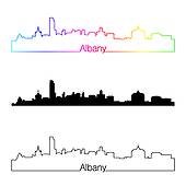 170x170 Clipart Of Albany New York City Skyline Vector Silhouette