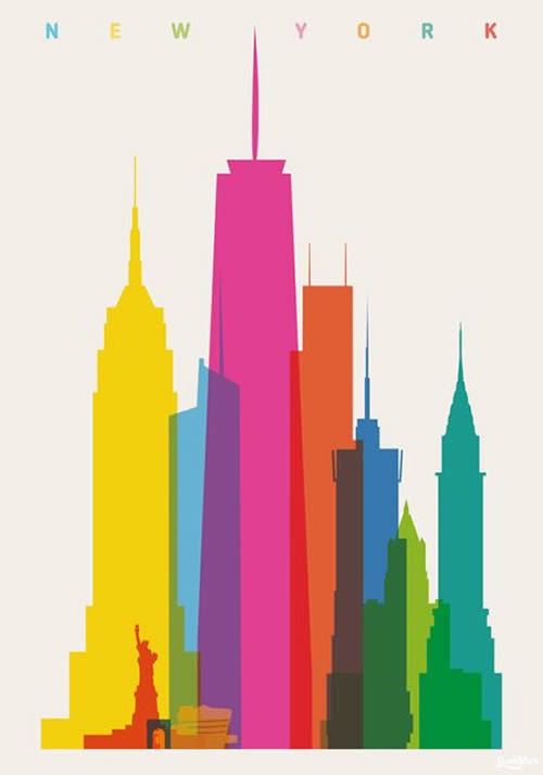 500x714 Color Clipart New York Skyline
