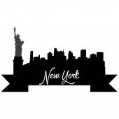 170x170 New York Text Skyline Outline Illustration Stock Vector