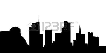 450x227 Vector New York Skyline Silhouette Stock Photo, Picture