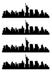 214x300 City Skyline Silhouette Edible Icing Cake Ribbon Ebay