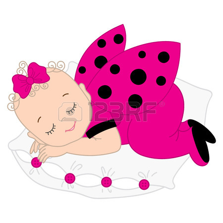 450x450 Vector Cute Baby Girl Wrapped In Blanket With Ladybug Pattern