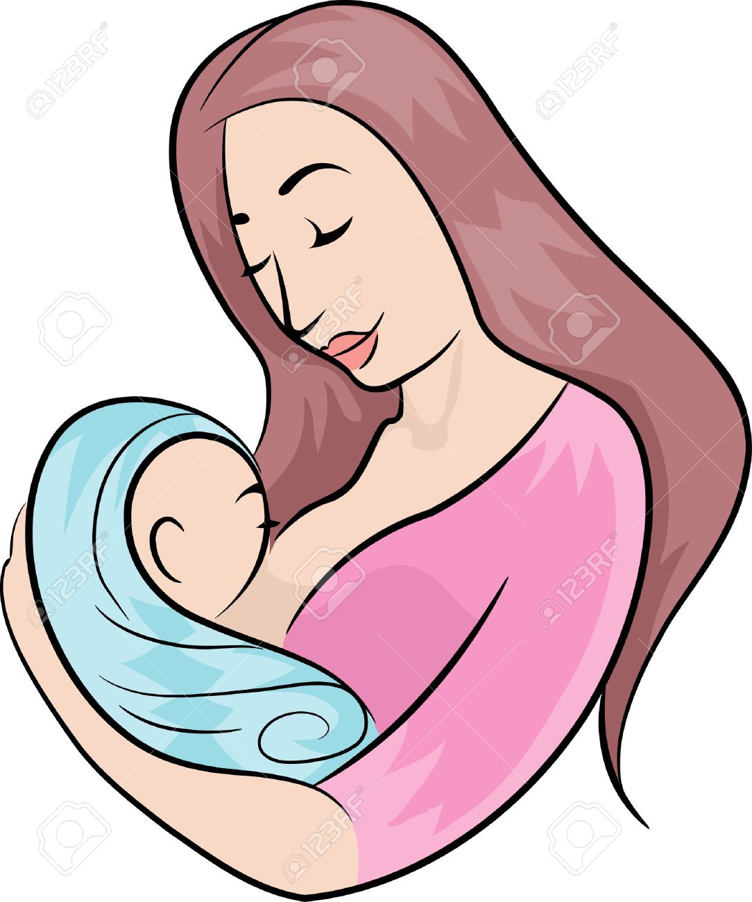 1084x1300 Illustration Featuring A Mother Breastfeeding Her Newborn Baby