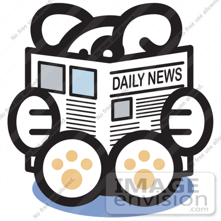 450x450 Royalty Free Cartoon Clip Art Of A Smart Dog Sitting And Reading