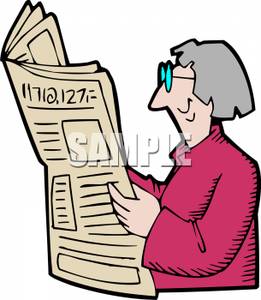 261x300 Image An Elderly Woman Reading The Newspaper
