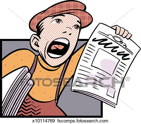450x395 Stock Illustration Of Newspaper Boy X10114769