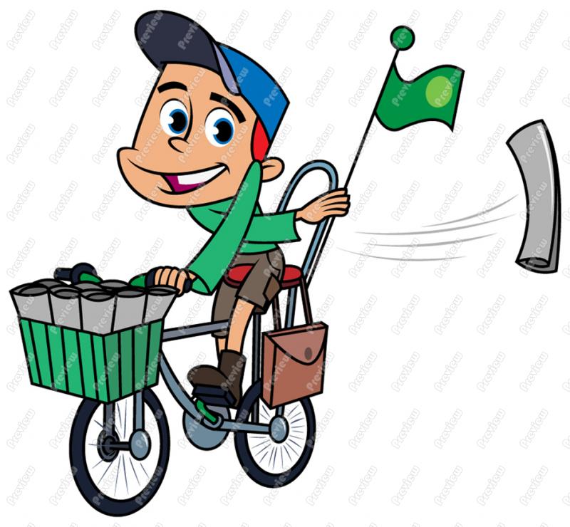 800x740 Boy Child Delivering Newspaper Clip Art