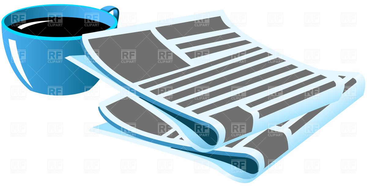 1200x612 Morning Coffee And Newspaper Royalty Free Vector Clip Art Image