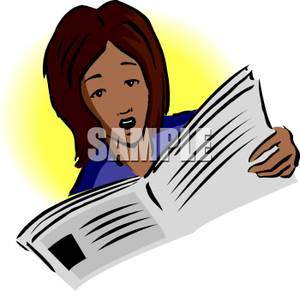 300x291 Shocked Woman Reading The Newspaper Clip Art Image