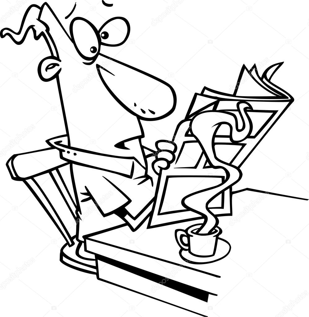 997x1024 Cartoon Morning Newspaper Stock Vector Ronleishman