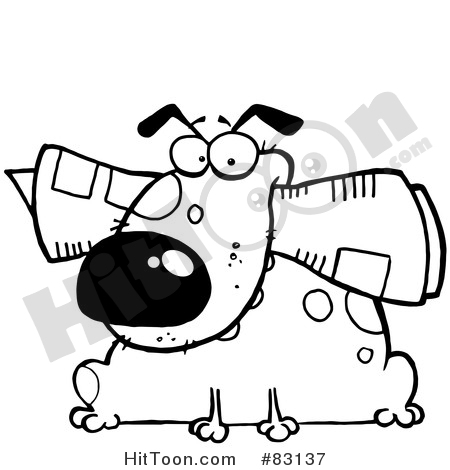 450x470 Dog With Newspaper Clipart