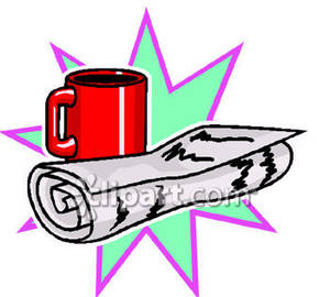 300x270 Red Coffee Mug And A Newspaper