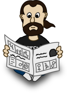 219x298 Reading Newspaper Clip Art