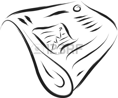 450x375 Newspaper Vector Illustration In Brush Drawing Style Royalty Free