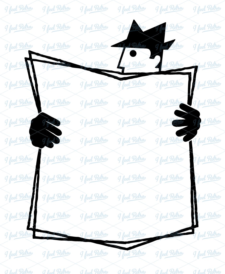 896x1091 Retro Clipart Man Reading Newspaper 2