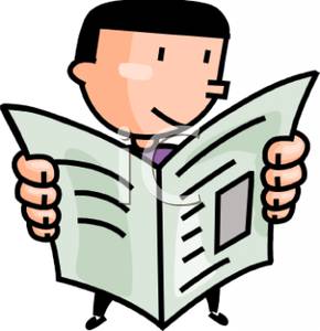 290x300 Man Reading The Newspaper Clipart Picture
