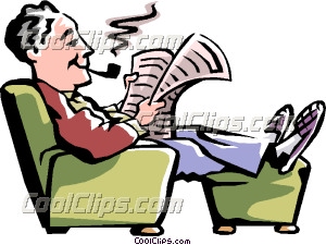 300x225 Man Reading The Newspaper Clip Art