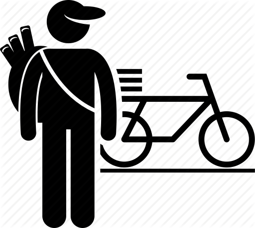 512x459 Bicycle, Carrier, Delivery, Deliveryman, Dispatcher, Newspaper