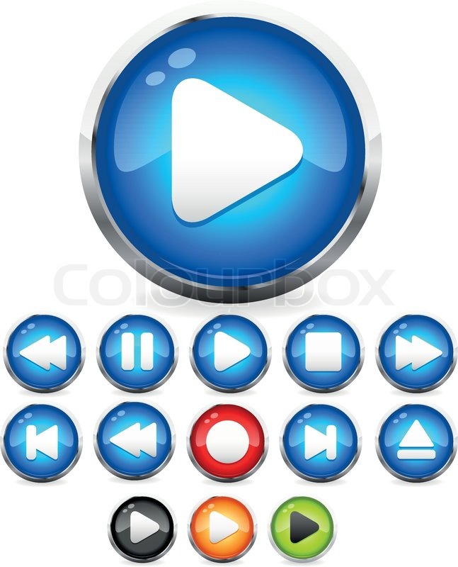 647x800 Shiny Eps10 Audio Buttons Play Button, Stop, Rec, Rewind, Eject