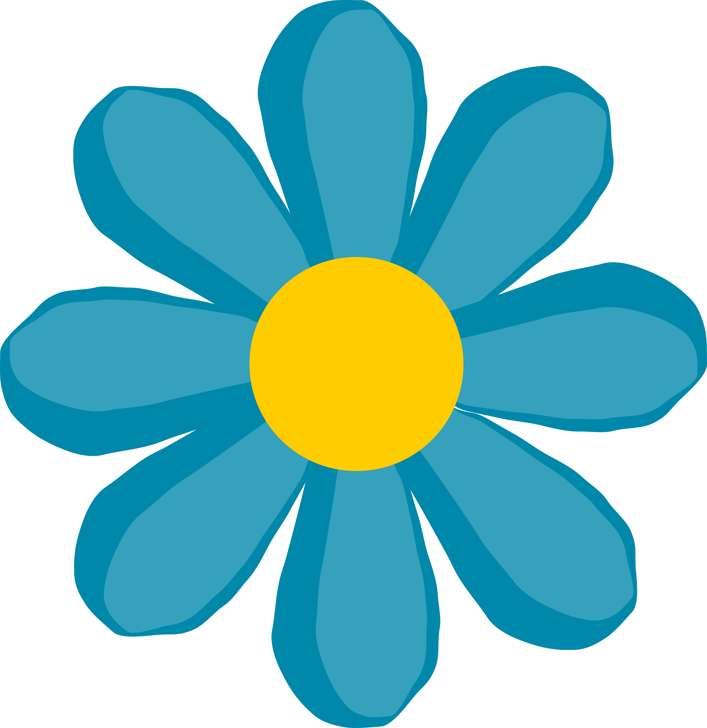2331x2400 Blue Flower Clipart Flower Head
