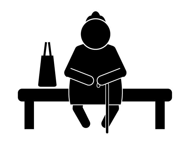 640x480 The Old Lady Is Sitting On The Park Bench Nice Weather