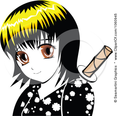 456x450 Girl Ninja Clipart