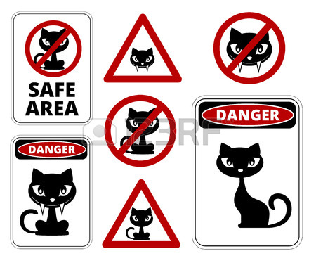 450x374 No Cats Allowed Ban Pet Is Forbidden. Red Prohibitory Road Sign