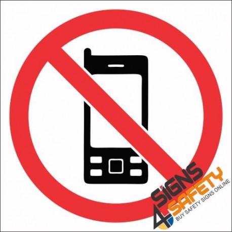 458x458 No Cell Phone Hazchem Sign