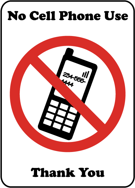 433x600 No Cell Phone Use Thank You Sign F7220