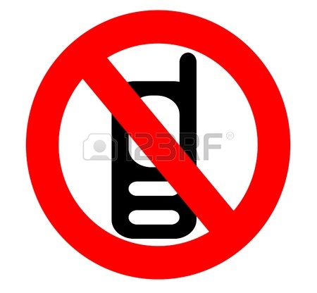 450x416 No Cell Phone Icon Sign Isolated Over A White Background Stock