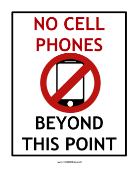 281x363 Printable No Cell Phones Beyond This Point Sign