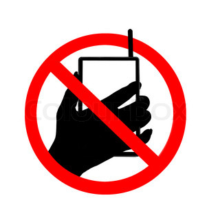 317x320 3d Render Of No Cell Phone Sign Isolated On White Background